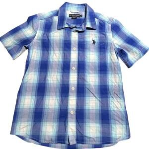 U.S. Polo boys' size large, short sleeve button down shirt